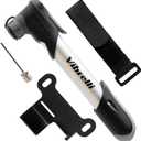 Vibrelli Mini Bike Pump - Presta & Schrader Bicycle Pump - 120 PSI Tire Pump for Road & MTB - No Valve Changing Needed (Silver)