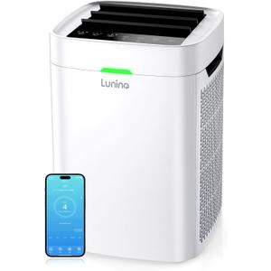 Air Purifiers for Home Large Room Up to 2600 Ft, Double-Sided HEPA Air Purifier with Washable Pre-filter, Fan Mode, Smart WiFi, PM 2.5 Air Quality Monitor, for Pets Hair, Dust, Pollen, Smoke (White)