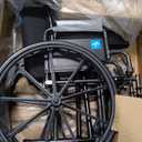 Medline Comfortable Folding Wheelchair with Swing-Back, Desk-Length Arms and Elevating Footrests, 16W x 16D Seat