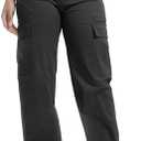 Soulsfeng Women's Baggy Cargo Pants Relaxed Fit Casual Cotton Hiking Pants with 6 Pockets, Size 27