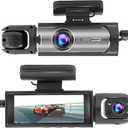Dash Camera Front and Inside, 3.16inch Dash Cam 1080P, G Sensor HD Night Vision Loop Recording Wide Angle Car DVR (Front and Inside)