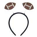 5 x AIUPUOC Football Headband for Women Cute Football Design Headband Head Boppers Sports Hair Accessories for Football Mom Fans Game Day Cheer Hairband Non Slip 1Pcs (Brown B, Average)