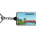 AMERICANPHOENIX Beautiful & Unique Indiana Keychain - USA Souvenir, Indiana State, Collectible Design, Flexible Silicone, Keyring Lanyard Accessory