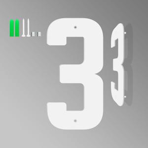4 Inch White Aluminum Letters, Floating House Address Numbers for Outside, Modern Metal Door Numbers Letters, White House Address Letter and Number for Home Office Apartment (3)