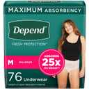 Depend Fresh Protection Adult Incontinence & Postpartum Underwear for Women - Maximum Absorbency - Blush