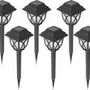 6 Pack Solar Lights Outdoor for Garden Pathway Walkway Driveway Yard Lawn Landscape Lighting (Warm White)