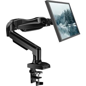 HUANUO Single Monitor Mount, 13 to 32 Inch Gas Monitor Arm, Adjustable Stand, Vesa Mount with Clamp and Grommet Base - Fits 4.4 to 19.8lbs LCD Computer Monitors