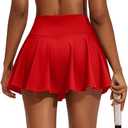PINSPARK Womens Tennis Skirt Pleated Athletic Skirts with Pockets Shorts High Waisted Golf Skort for Workout Pickleball, L