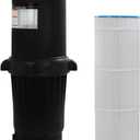 XtremepowerUS 200 sq/ft Pool Cartridge Filter for In-Ground Swimming Pool and Spa Pool Filter System for Pools Up to 72,000 Gallons, Black