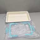 Sheet Cake Pan with Lid Set of 2, 15"10"2" Deep Jelly Roll Pan, Non-Stick Ceramic Coating Baking Pan, Oven Safe 450F, PFOA Free, Teal  Bake, Snap & Carry for Parties & Potlucks