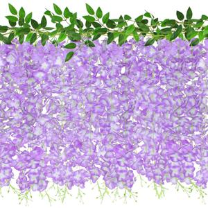 ZINHO 60 Branches Wisteria Hanging Flowers, Artificial Purple Wisteria Flowers Garland for Wedding Arch Ceremony Party Garden Home Backdrop Decor
