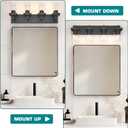 Bathroom Vanity Light, Square Design 4 Lights Morden Bathroom Lighting Fixtures Over Mirror, Black Bathroom Light Vanity Fixtures for Bathroom/Living Room/Bedroom