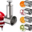 Stainless Steel Slicer Shredder Attachment for KitchenAid Stand Mixer, Cheese Grater Attachment for KitchenAid with 4 Blades, Dishwasher Safe