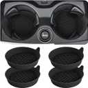4PCS Car Cup Holder Coasters, Silicone Non-Slip Vehicle Cup Recessed Mats, Sift-Proof Automotive Interior Drink Insert Decor Accessories, Universal for SUV, Sedan, Truck (Black)