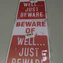 2 x Alotpower Halloween Decorations Metal Tin Sign for Outdoor Yard, Garage Wall, Rustic Vintage Beware of Well Just Beware, 7.8x11.8in