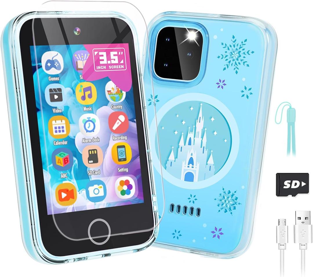 Kids Smart Phone, 3.5'' Touchscreen Toddler Phone Toys for 3 4 5 6 7 8 Years Old Girls, Educational Phone for Kids Christmas Birthday Gifts for Girls Age 3-8, Dual Camera, Habit Tracker, Video Player