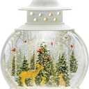 Melrose Forest Friends Snow Globe Lantern