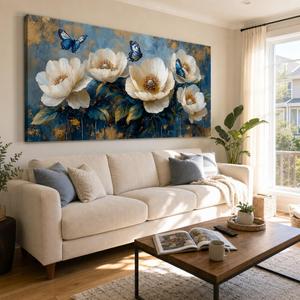 Huaaliunn Flowers Canvas Wall Art, Large 20"x40" (50CMx100CM)