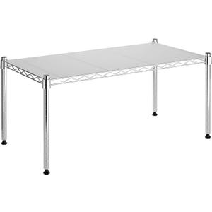 Whitmor 1 Tier Supreme Stacking Shelving Unit, Wire Metal Home Storage Organizer, 30" L x 14" W x 15" H, Chrome w/Liner, 1-TIER,30"L x 14"W x 15"H,Sliver w/Liner