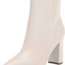Marc Fisher Women's Glorena Ankle Boot, Ivory Leather, 7.5