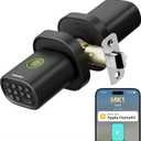 Fingerprint Door Lock with Keypad Door Knob, HomeKit Lock Over , HomeKit Hub ,   Smart Lock for Interior Door, Bedroom, Office, MK1 Black
