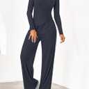 PRETTYGARDEN Fall Two Piece Sets For Women 2026 Off Shoulder Tops Long Pants Knit Matching Lounge Set Airport Travel Outfits