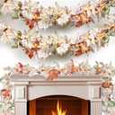 Pack of 2 Fall Decorations for Home 9FT Plug in Fall Lights with 50 Warm Incandescent Bulbs UL Certified Connectable Lighted Thanksgiving Garland for Indoor Outdoor Autumn Halloween Harvest Decorations