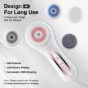 UMICKOO Electric Facial Cleansing Brush, 2-Way Rotating Face Scrubber for Daily & Deep Cleaning, 3 Modes, 5 Brush Heads, Rechargeable, IPX7 Waterproof for All Skin Types