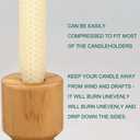 8PCS 9" Hand-Rolled Beeswax Taper Candles, Real Pure Beeswax, Handmade Honeycomb Candles, Flat Top, Cream