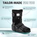 Medibot Advanced Walking Boot for Ankle Injuries & Fractures Adjustable Air Splint with Pump, Medium Black, Fits Shoe Size 6-10'', Men and Women