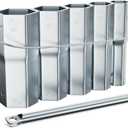 5-Pcs Shower Valve Socket Wrench Set with Bar Handle for Bathroom Removal of Tub and Shower Valves, Including 21/32" x 27/32", 29/32" x 31/32", 1-1/32" x 1-3/32", 1-9/32" x 1-5/32", 1-11/32" x 1-7/16"