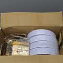 GATHER 700PCS Gold Plastic Plates - Whtie and Gold Disposable Dinnerware Sets 100Guest - 200 Disposable Plate, 300 Plastic Silverware, 100 Cups, 100 Napkins for Wedding & Party