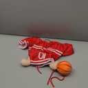 DELIFUR Dog Basketball Player Costume - Pet Halloween Costume Adjustable Funny Dress Up Sports Outfit Cosplay Clothes for Small Medium Dog (Red Basketball, Large)