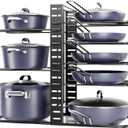 ORDORA Pots and Pans Organizer: Under Cabinet, Adjustable 8-Tier Pot Organizers inside Cabinet, Kitchen Organizers and Storage Fit 6-11 inch Lightweight Cookware