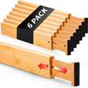 6 Pack Wood Drawer Dividers - Expandable Wooden Drawer Separators