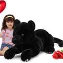 MorisMos Giant Black Panther Stuffed Animal Pillow, 30" Extra Large Stuffed Black Panther Toy for Kid & Adult, Realistic Big Safari Animal Jaguar Plush for Christmas Birthday Jungle Party Decor