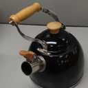 ROCKURWOK Tea Kettle, Tea Pot with Cool Touch Ergonomic Handle, Teapot Food Grade Stainless Steel, Tea Kettle Stovetop, Kettle Teapot, Whistling Tea Kettle, Small Tea Pot, 1.6 Quart (Black)