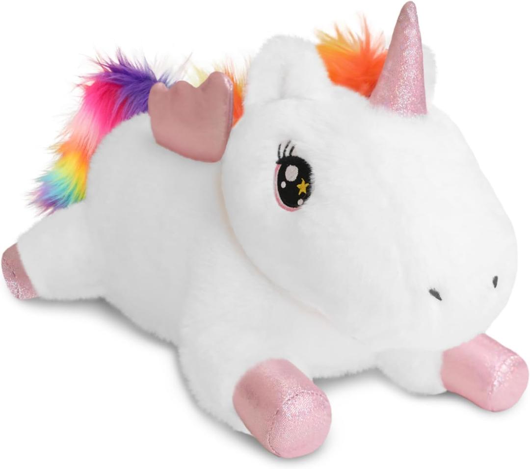 SQEQE Weighted Unicorn Plush, Weighted Unicorn Stuffed Animal, Cute Plushies Soft Pillow Toy Gift for Kids Adults 9.8 Inch, 0.8 Lbs (Uniocrn)