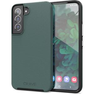 Crave for Samsung Galaxy S22 Case, Shockproof Protection Dual Layer Case for Samsung Galaxy S22 5G (6.1 inch) - Forest Green