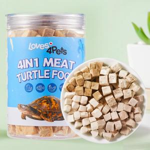 Turtle Food - 4 in 1 Natural Freeze-Dried Chicken, Duck, Salmon, Cod Real Meat Snacks for Aquatic & Box Types, Cats & Dogs Human-Grade Quality