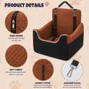 ALL GOOD PET SUPPLIES Dog Car Seat for Small/Medium Dogs Under 35lbs, Soft Booster Car Seat with Detachable Washable Cover and Cushion, Puppy Dog Car Bed, Black/Brown