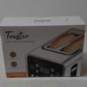 Touch Screen Toaster 2 Slice, Stainless Steel Smart Digital Toasters with Single Slot Toasting, Memory Function, 5 Bread Types & 6 Shade Settings, 1.5" Toasters 2 Slice Wide Slot, 900W