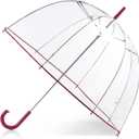 Totes Adult Bubble Umbrella with Dome Canopy and Lightweight Wind and Rain Protection (51 inches, Very Berry - 1pk)
