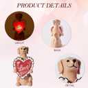 WDS WONDROUS Dog Figurine Light Up Valentine's Day Decoration, Valentine's Figurine Decor with I Love You Heart, Battery Powered Resin Dog Statue for Home Table Decor, Gift for Him Her Women