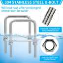 M10 Square U-Bolts 4 Sets 304 Stainless Steel Axle U Bolts Fits 3 Inch Wide Trailer Leaf Springs Include Wrench (M10x3-1/16 Wx 4-1/2"L)