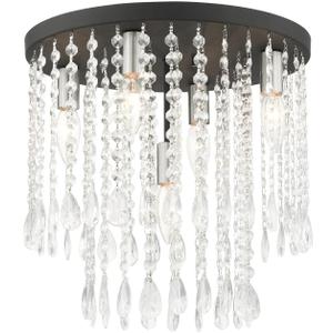 Livex Lighting 5 Light Black Flush Mount, 13.75 x 13.75 x 13.75