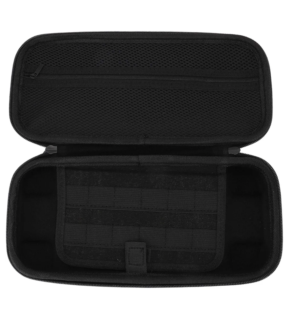 Heayzoki 2 2025 Carrying Case Hard EVA Shell with Custom Tray & Mesh Pocket for 2 Accessories HD Cables Headphones (Thin with 12 Game Card Slots)