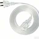 Clear Extension Cord 6FT Extension Cords Thin 2 Prong for Indoor Use with Single Plug- Ideal for Christmas Lights, Lamps, Camer,TV, 10A 125V 1250W
