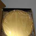 10" Gold Lazy Susan for Table Top, Oak Wood Lazy Susan Turntable Organizer for Dining Coffee Table Centerpiece Bar Decor Kitchen Countertop Bathroom Vanity Decorative Tray for Perfume Jewelry Round