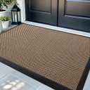 DEXI Front Door Mat Outside Entrance, 2x4 ft Rubber Entry Doormat Heavy Duty, Non Slip Welcome Mats for Inside House Floor Entryway Exterior Patio, Beige